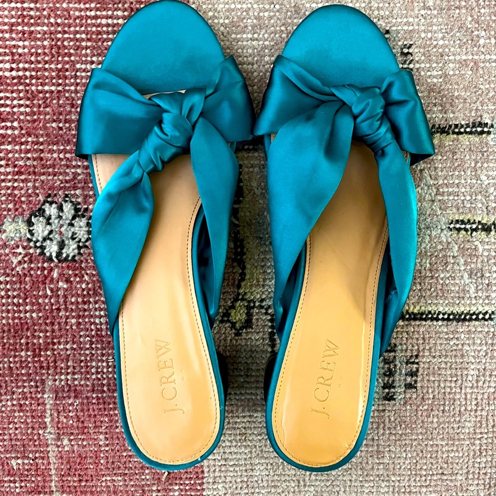 Turquoise Stack Heel Sandals